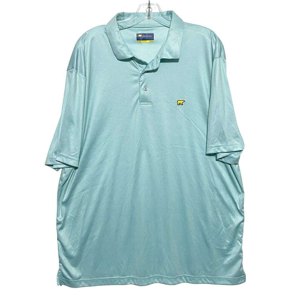 Jack Nicklaus Golden Bear Polo Shirt Mens XL Checkered Preppy Golf Athleisure
